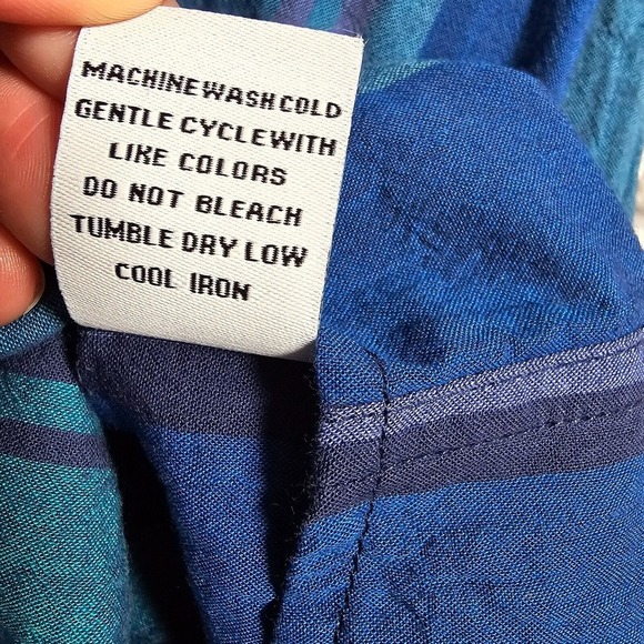 Escape by‎ Habitat Shirt Womens Medium Button Up Long Sleeve Stripe Lightweight - Picture 8 of 13